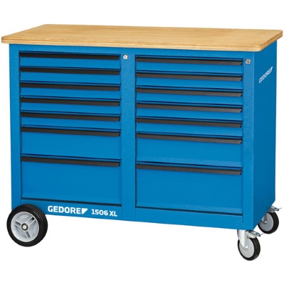 Gedore 1506 XL 2511 Mobile workbench, 1.25 m wide, with 14 drawers