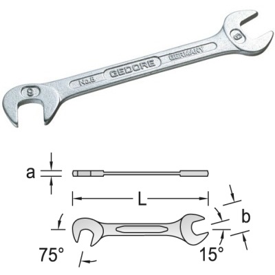 Gedore 8 4 Double ended midget spanner 4 mm