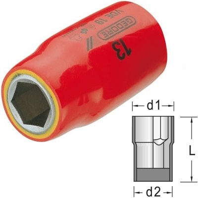 Gedore VDE 19 10 VDE-Dopsleutel 1/2" 10 mm