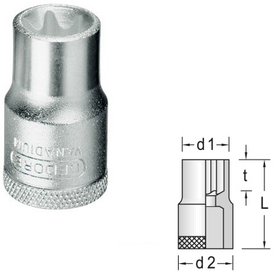 Slordig Meander Zending Prof-Tools > Gedore TX 19 E24 Dopsleutel 1/2" Torx E24