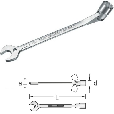 Gedore 534 10 Combination swivel head wrench 10 mm