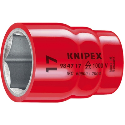 Knipex 98 47 10 Zeskantdop met 1/2" binnenvierkant voor ratel, 10 mm