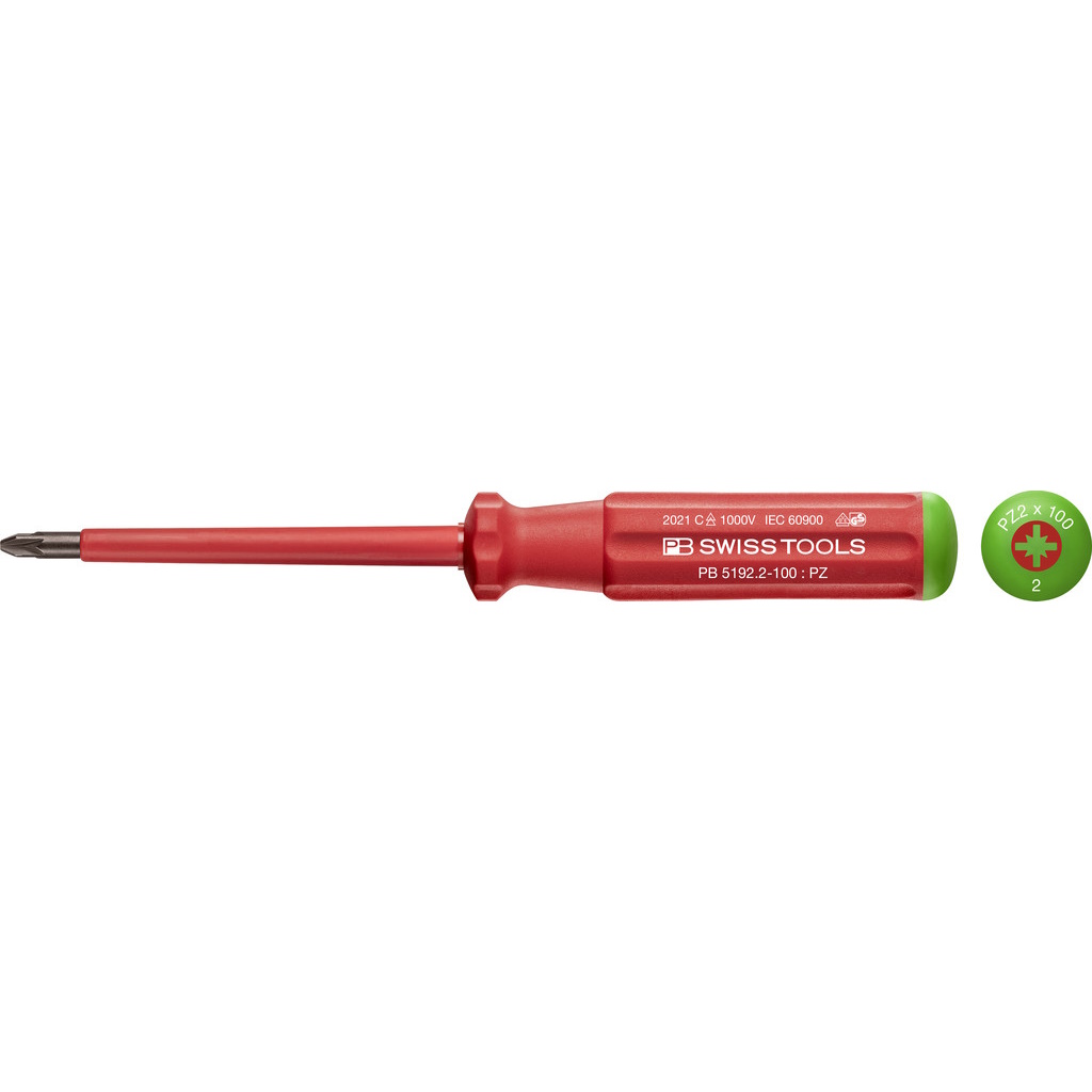 PB Swiss Tools 5192.2-100 Classic VDE schroevendraaier kruiskop Pozidriv maat PZ2